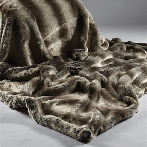 99 FREE<b> UK</b> delivery Bestseller Grey Squirrel Faux Fur Throw in a range of sizes. . Real fur blanket uk